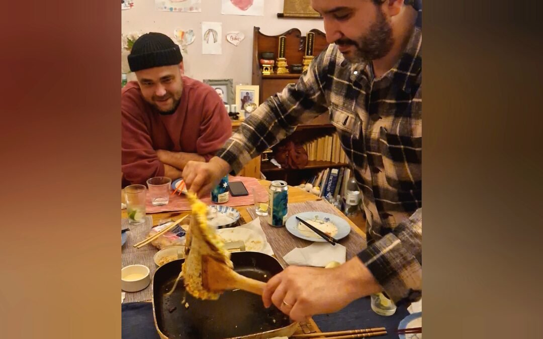 Ivan flipping Okonomiyaki